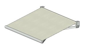 Retractable awning with folding arms