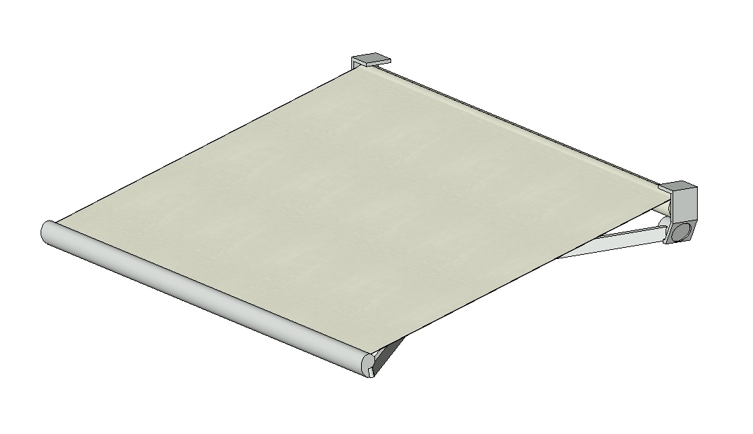 Retractable awning with folding arms