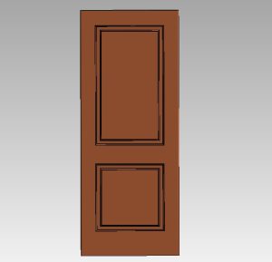 Single-leaf door with 2 classic panels