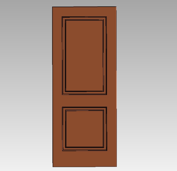 Single-leaf door with 2 classic panels 1 Single-leaf door with 2 classic panels