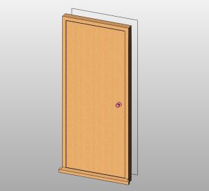 Wooden door with modern flush panel