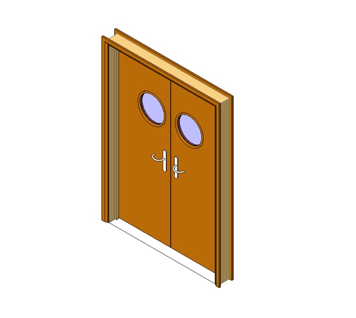 Double door with detailed porthole windows 1 double door with porthole windows