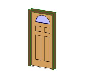 entry door with arched glass