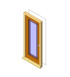 glass panel door Revit family