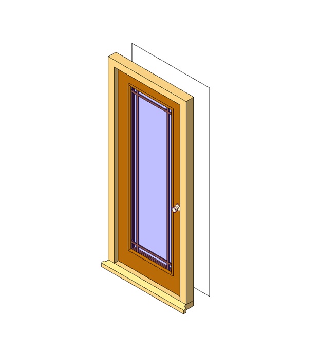 glass panel door Revit family