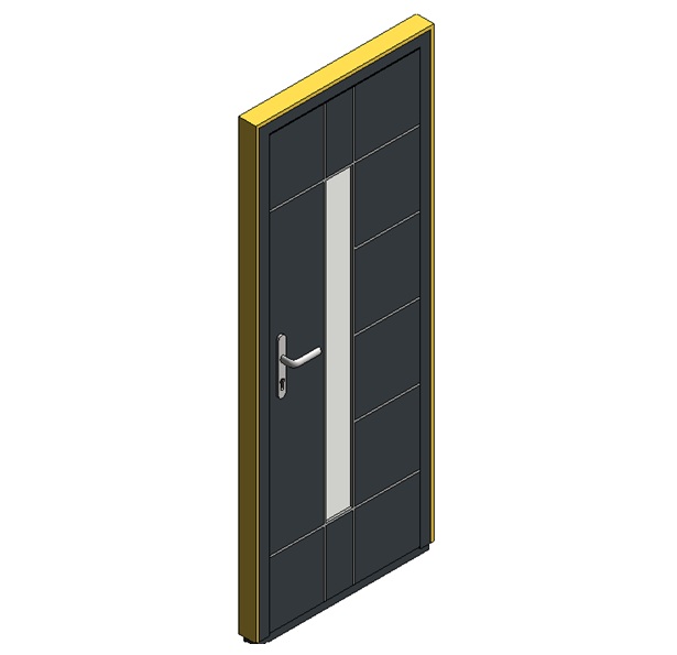Single door with modern vertical accent 1 Single door with modern vertical accent