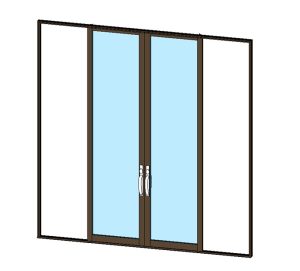 Sliding door with central glass panels 14 Sliding door with central glass panels