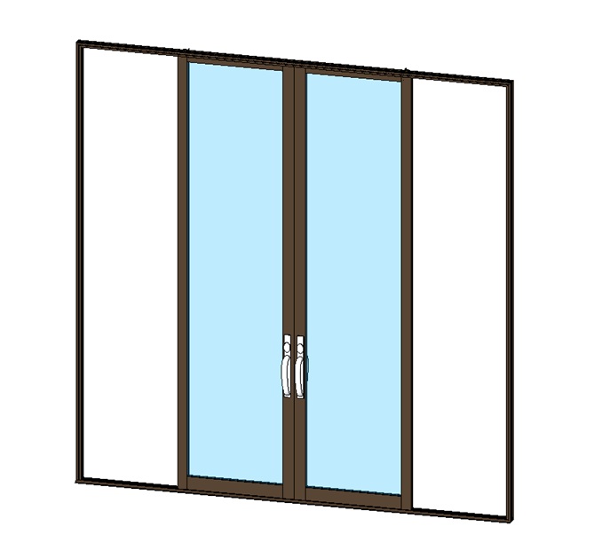 Sliding door with central glass panels 1 Sliding door with central glass panels