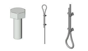 Wire rope loop with detailed cable clamps 19 Wire rope loop