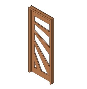 Wooden door with angular glass inserts 15 Wooden door with angular glass inserts