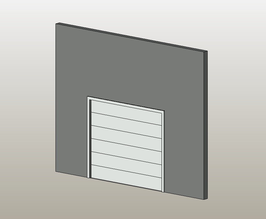 Aluminum garage door with 5 modern panels