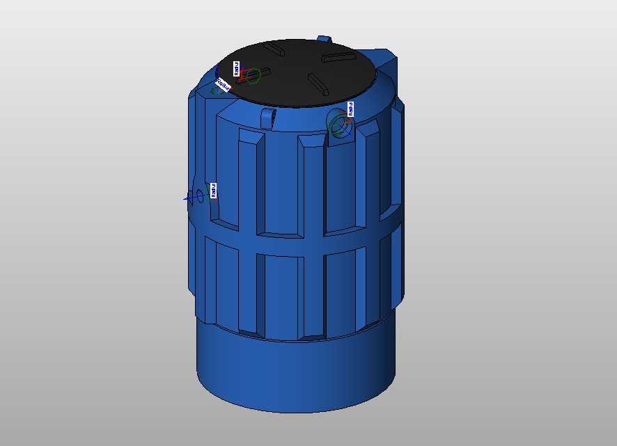 Biodigester tank 500 L with detailed lid