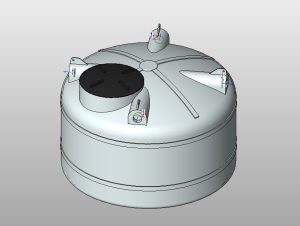 Cistern tank 3000 L with detailed lid