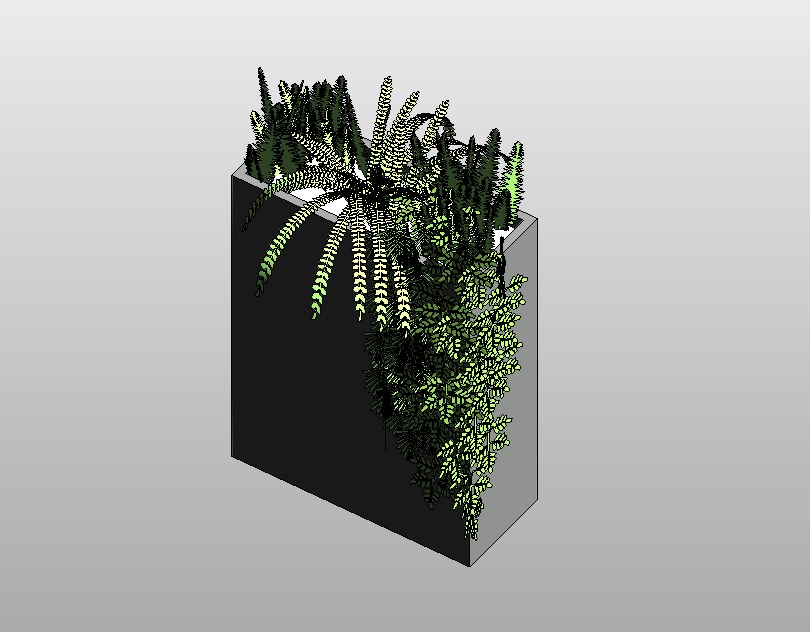 Indoor planter with realistic ferns
