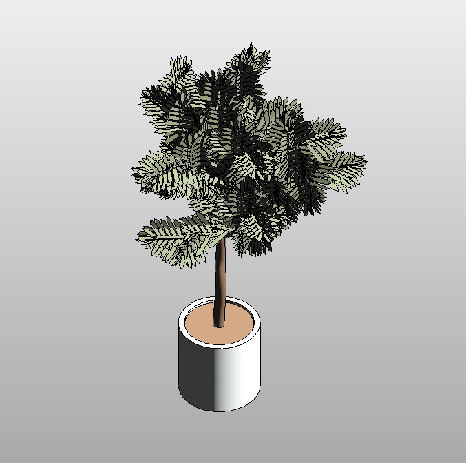 Indoor tree with modern round planter