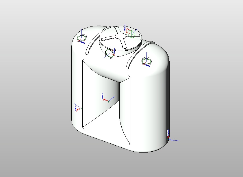 Slim water tank with detailed lid
