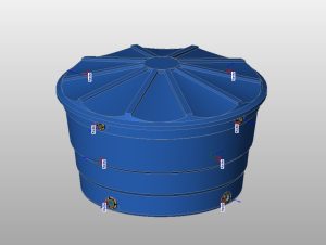 Water tank 1000 to 5000 L parametric