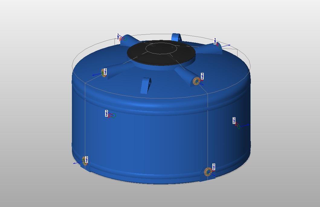 Water tank 2500 L with detailed lid 1 Water tank 2500 L with detailed lid