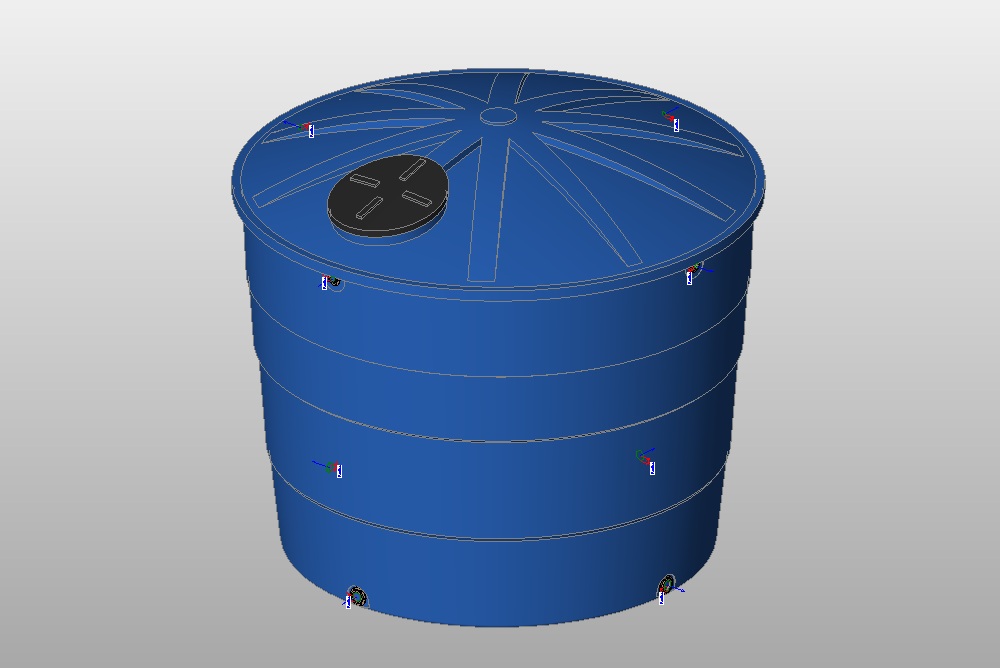Water tank 7500 to 15000 L parametric