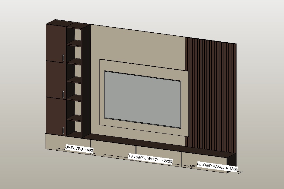 customizable TV unit Revit family