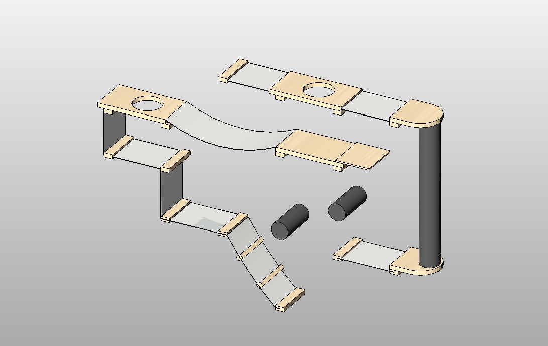 Cat wall shelf modern kit