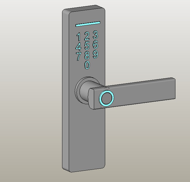 Door handle with keypad lock 1 Door handle
