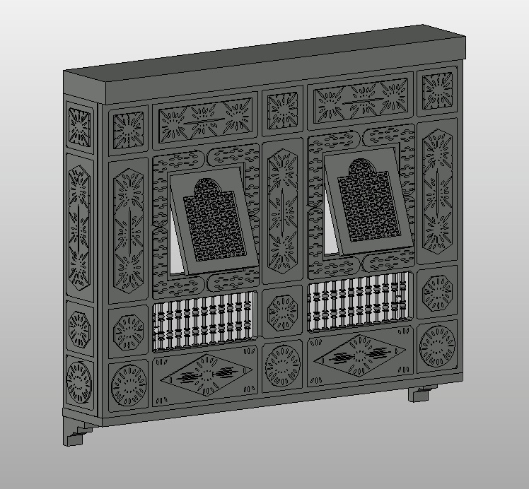 Mashrabiya facade screen with detailed design 1 Mashrabiya facade screen