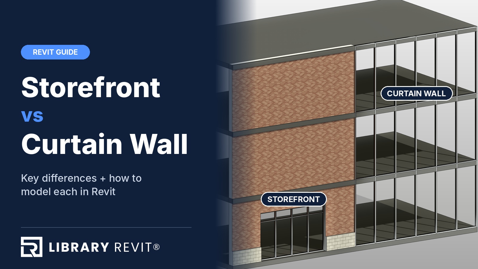 Storefront vs Curtain Wall: Key Differences and How to Model Each in Revit 1 Storefront vs curtain wall in Revit – key differences and modeling guide