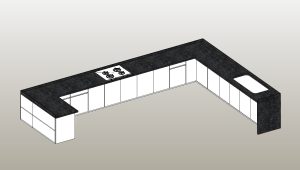 U-shaped kitchen cabinet