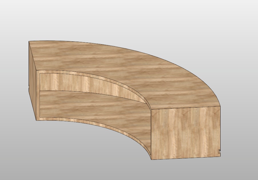 curved wood reception desk Revit family