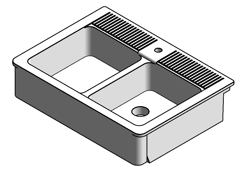 Double Sink with Integrated Draining Board