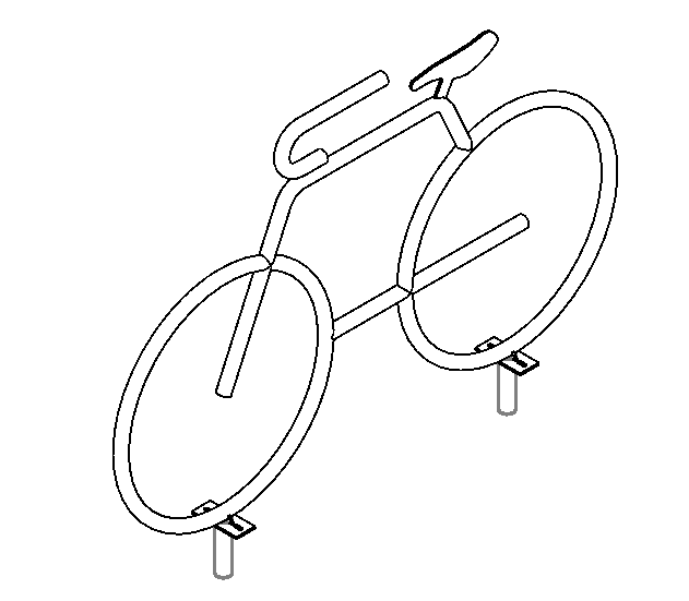 Bicycle-Shaped Bike Rack