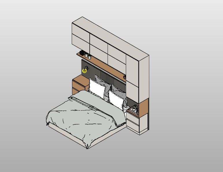 Bedroom with Built-in Storage and Shelves