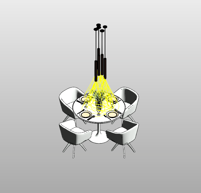 Dining Setup with Modern Pendant Lighting