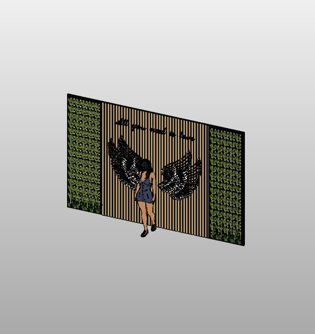 Interactive Wall Art with Wing Mural