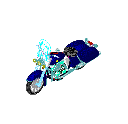 Blue Touring Motorcycle