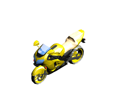 Yellow Sport Motorcycle 03