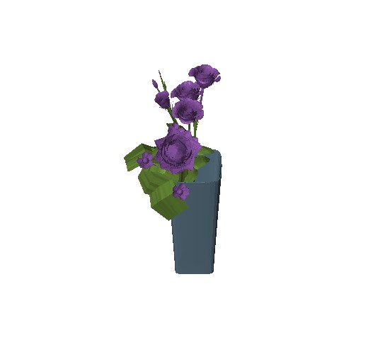 Gray Vase with Purple Roses