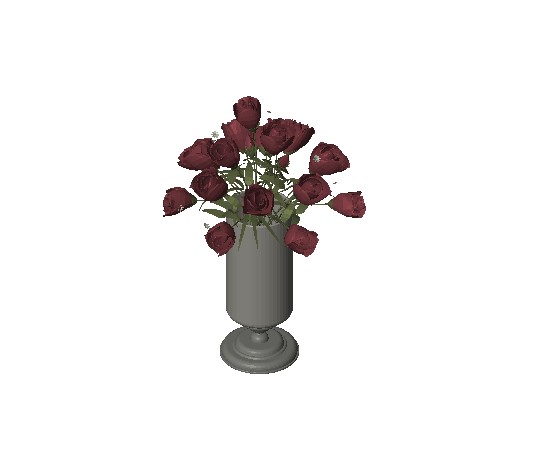 Gray Vase with Red Roses