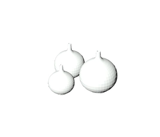Three White Spherical Vases