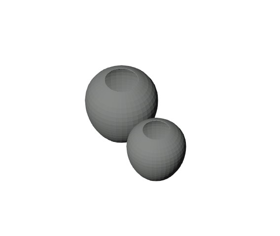 Two Gray Rounded Vases