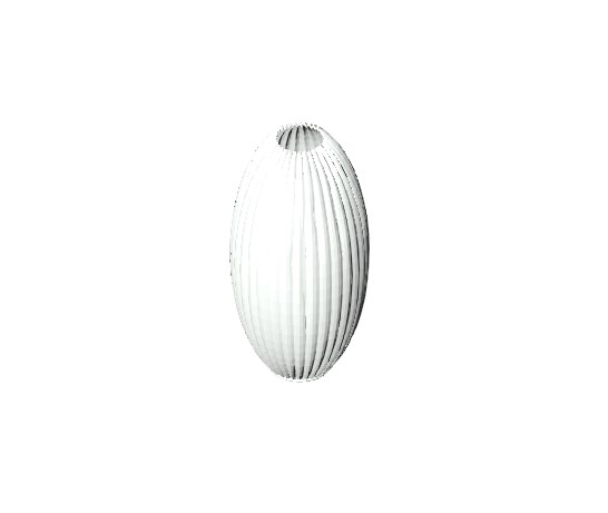Tall White Grooved Vase