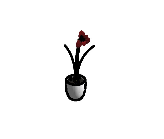 Black and Red Potted Flower