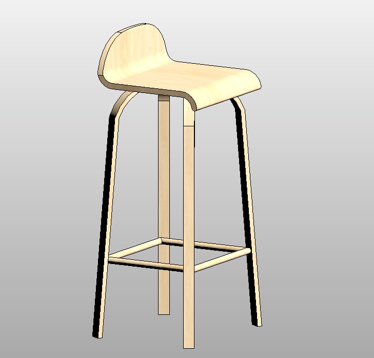 Minimalist Wooden Bar Stool