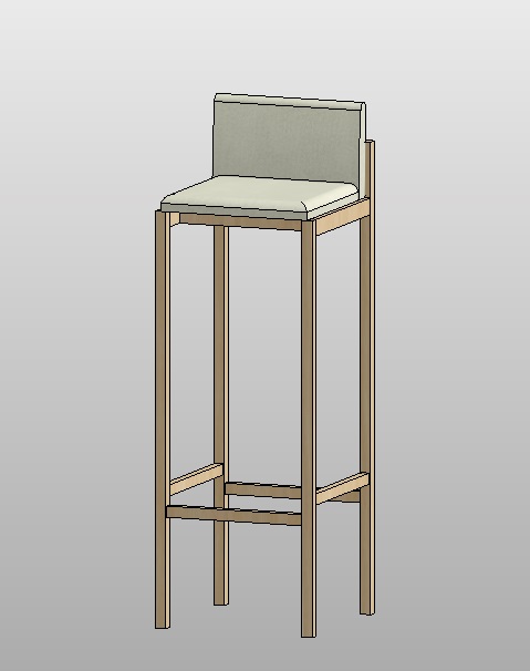 Upholstered High Bar Stool