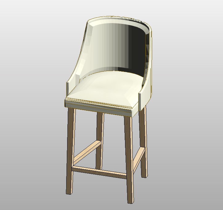 Upholstered Bar Stool with Armrests