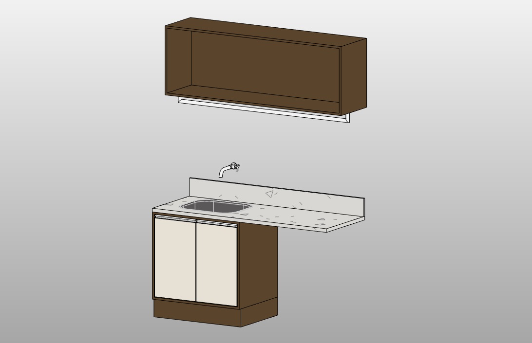 Bathroom Vanity with Integrated Wooden Partition