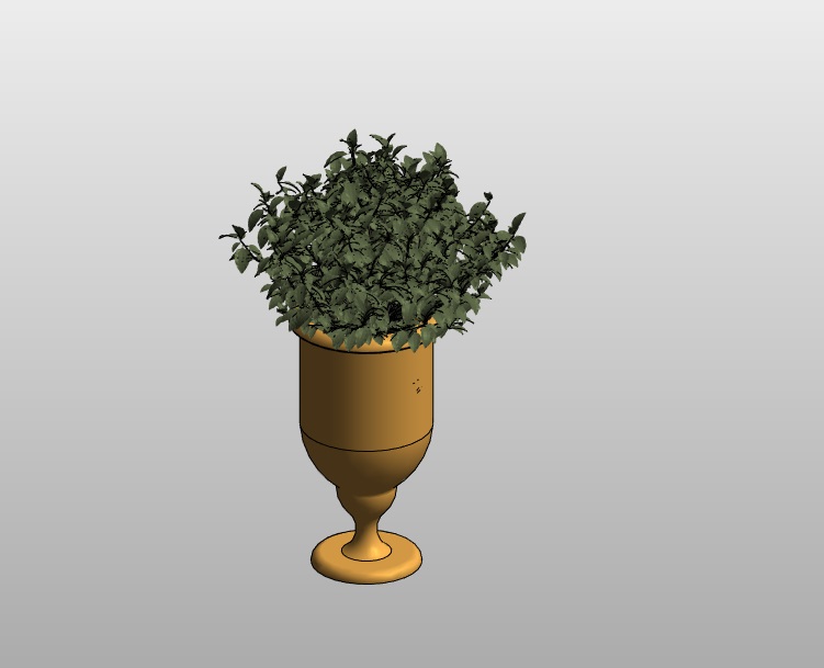 Tall Bronze Vase with Vegetation