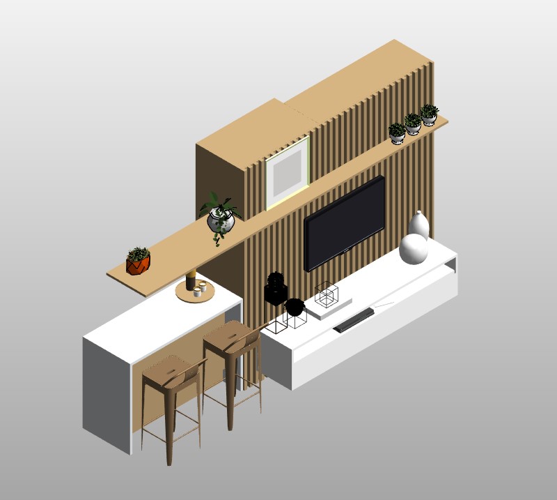 Modern Kitchen and Living Room Unit