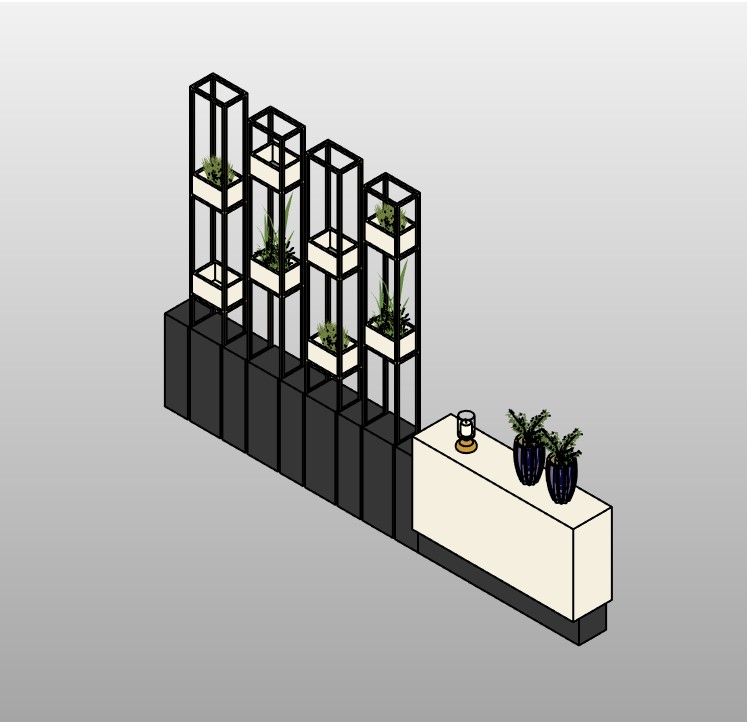 Decorative Partition with Plant Holders